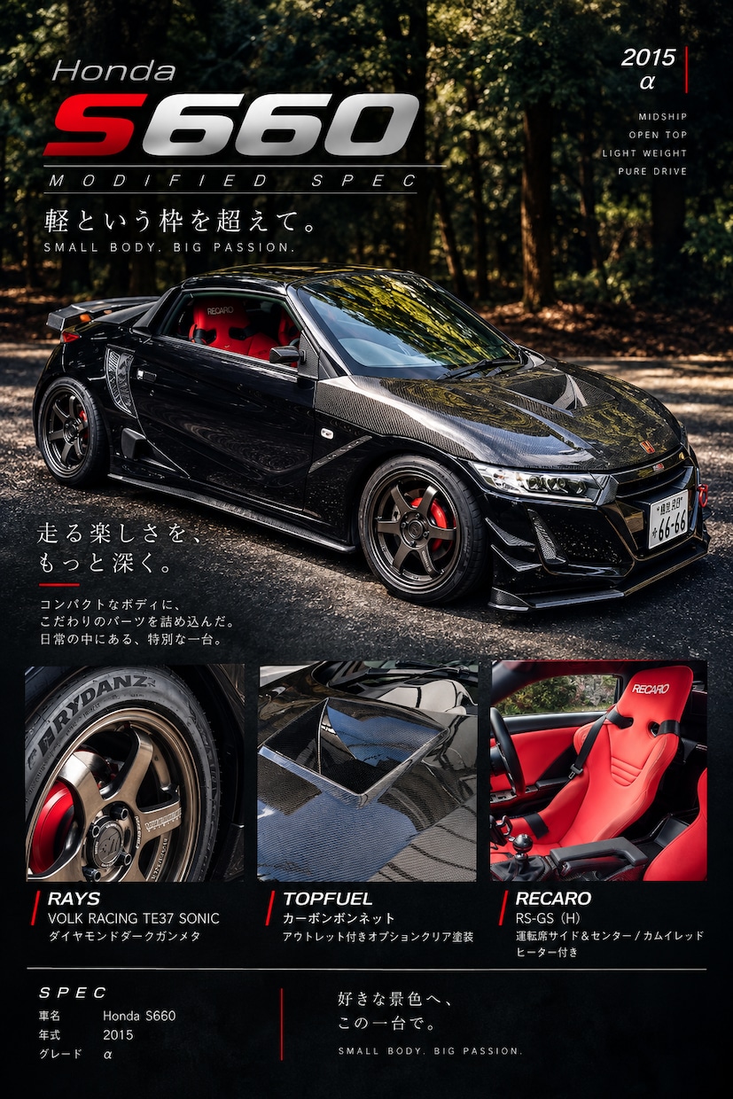 車・バイクの写真から愛車ポスターを制作します 大切な一台を、眺めて楽しむ自分だけの一枚に イメージ2