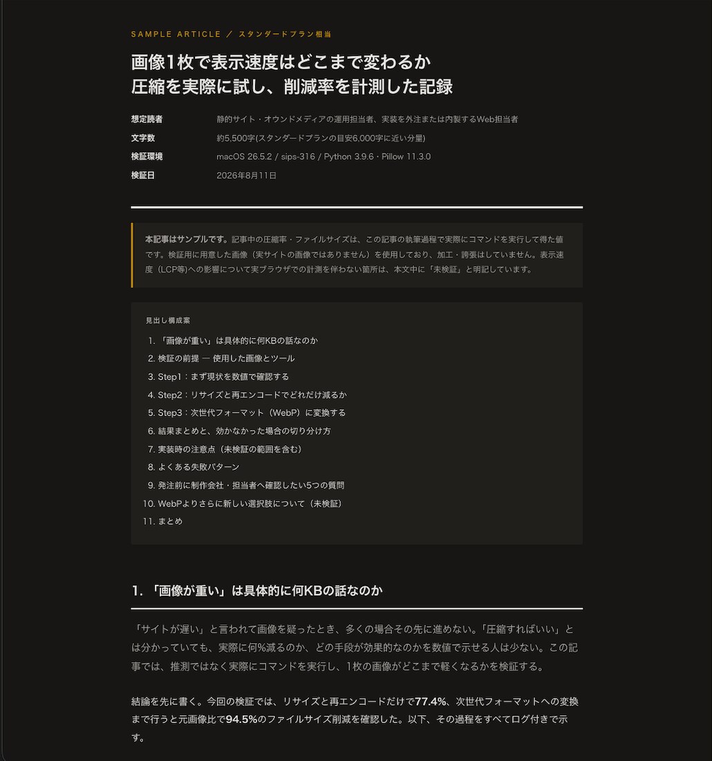 AI・技術系の記事を、検証済みの内容で執筆します 調べただけで書かず、実際に動かしてから執筆します イメージ1