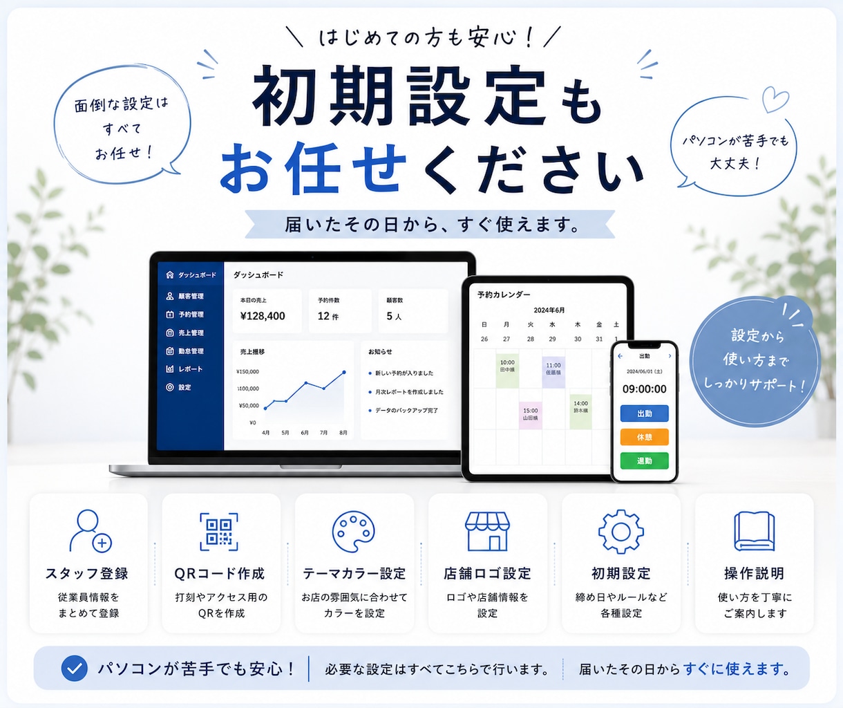 現場に合わせたオーダーメイド業務システムを作ります 「難しい」を「簡単」に。小規模事業所向けも。 イメージ4