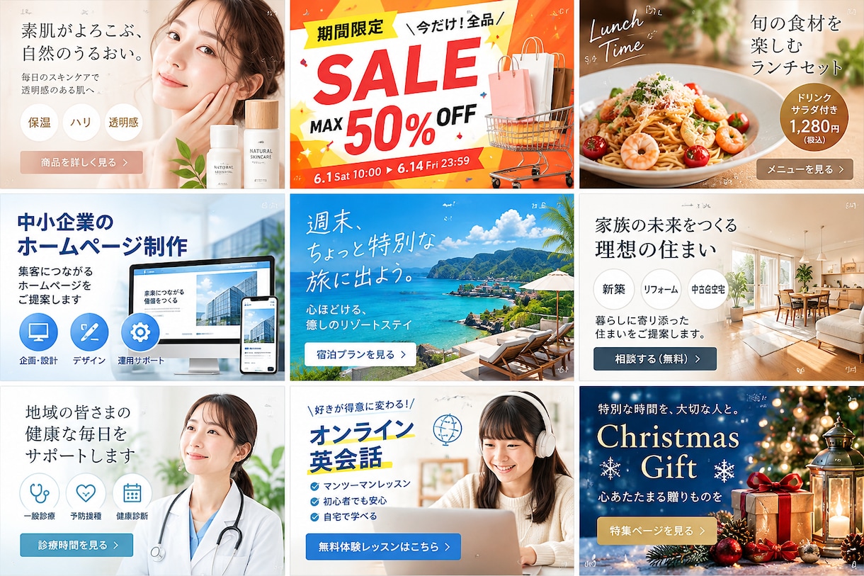 バナー作成します 表示サイズが小さくても伝わるバナー！ イメージ1