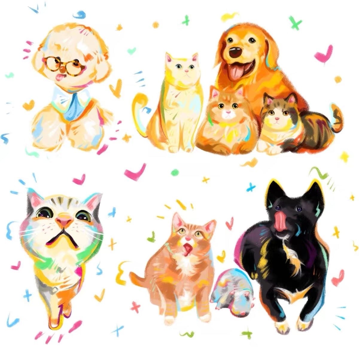 ペットの写真から可愛い手描き風イラストを作成します 大切なペットを、世界にひとつのイラストにします♪ イメージ1