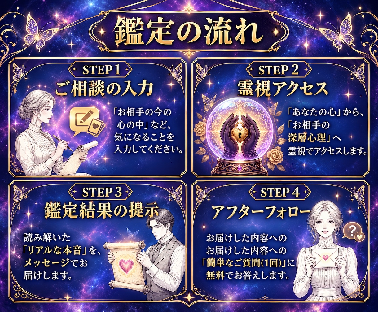 誰にも言えない恋…あの人の本音をサクッと霊視します 秘密の恋…❤️お相手様の本心をワンポイントで霊視します☘️ イメージ2