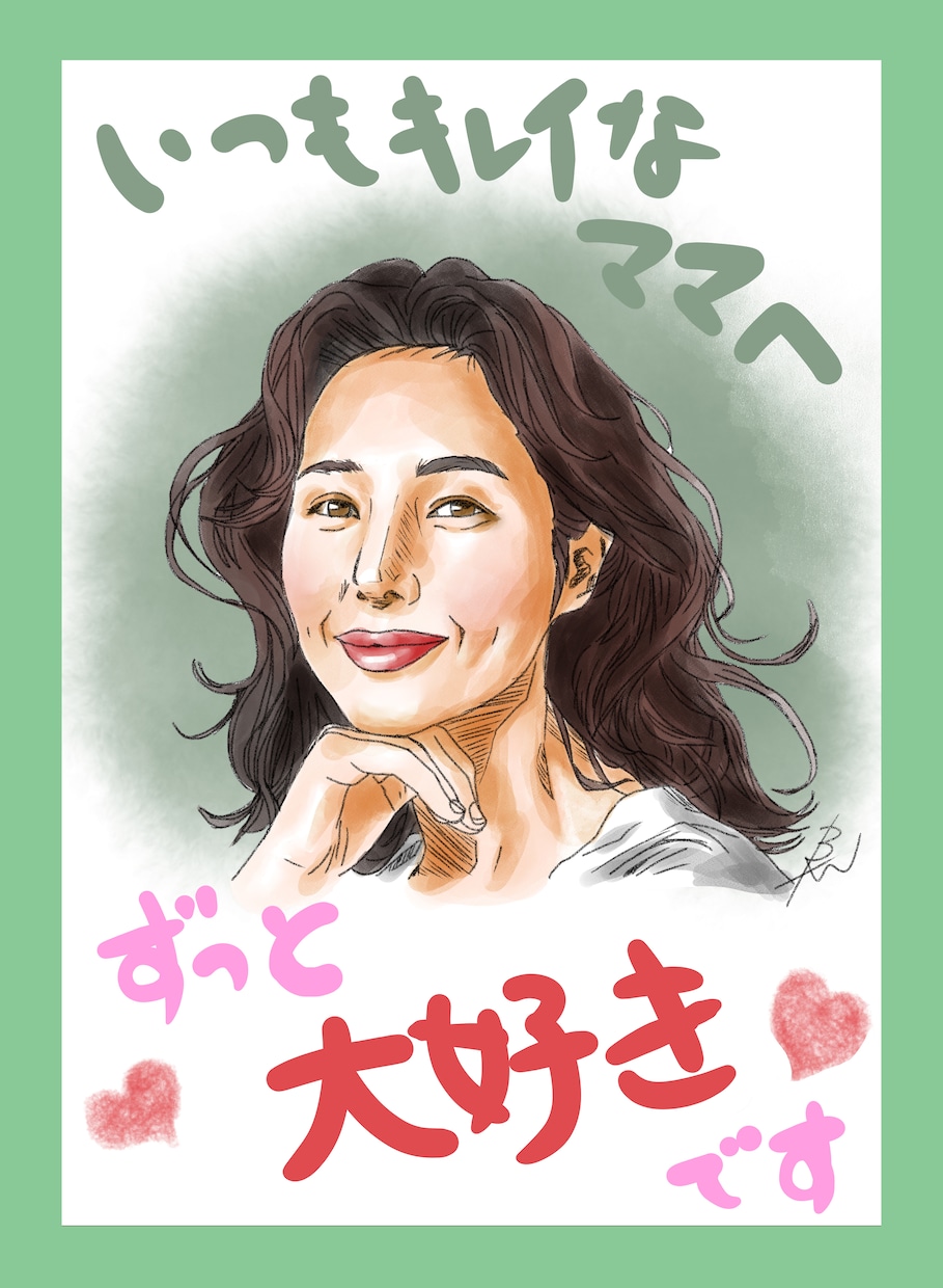手描きタッチでリアル＆ポップな似顔絵描きます 記念日に鉛筆手描き水彩＆ポップな似顔絵を！追加で額装もOK！ イメージ10