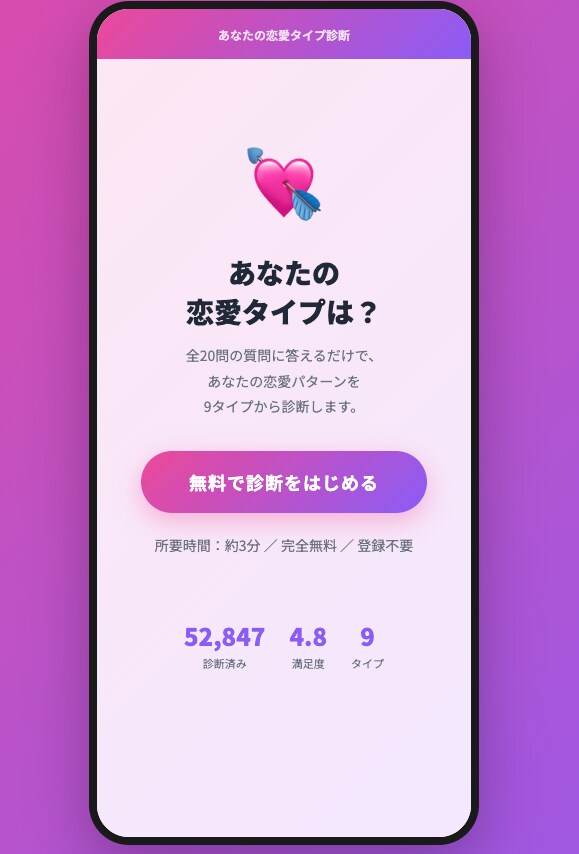 収益化つき診断サイトテンプレを提供します 1ファイル編集するだけ！最短30分・22,000円買切り イメージ3