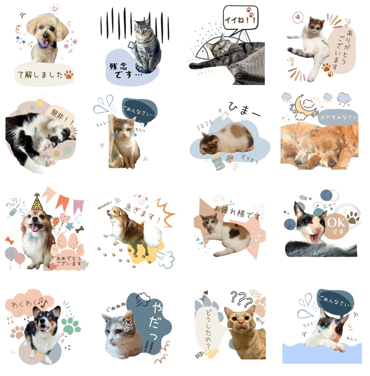 ご家族様の可愛いLINEスタンプ作成します ★普段の家族のお写真をうちの子LINEスタンプに★ イメージ3