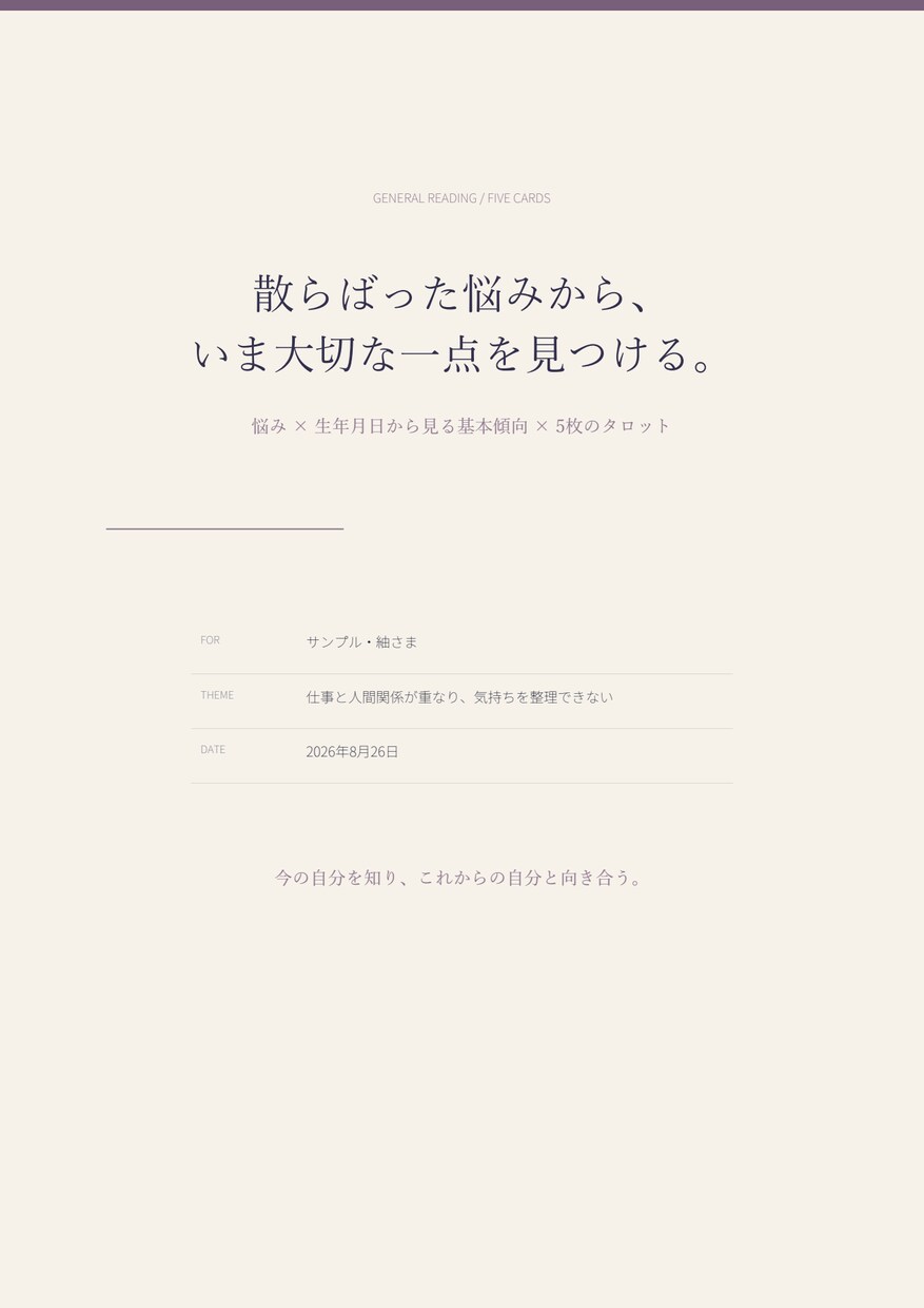 迷いの現在地を5枚のタロットで総合鑑定します 5枚のカードであなたの知らないあなたを深堀り イメージ4