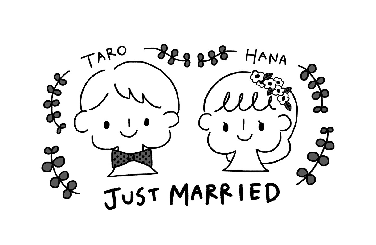 結婚式ツール用イラスト制作します ウエルカムボードなど！2人の大切な日を可愛いイラストで演出！ イメージ2