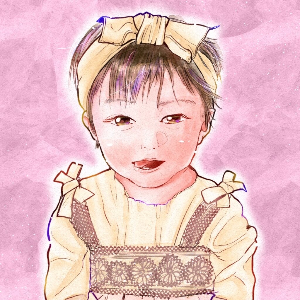 優しいタッチのお子さまの似顔絵お描きします 水彩のあたたかな似顔絵❁⃘*.ﾟ似ているとご好評です♡ イメージ4