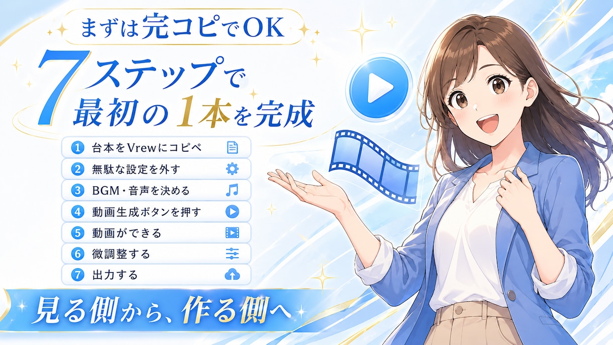 50代以上の動画初心者でも1本作れます 無料AI×無料Vrewで簡単に1本完成へ！ イメージ5