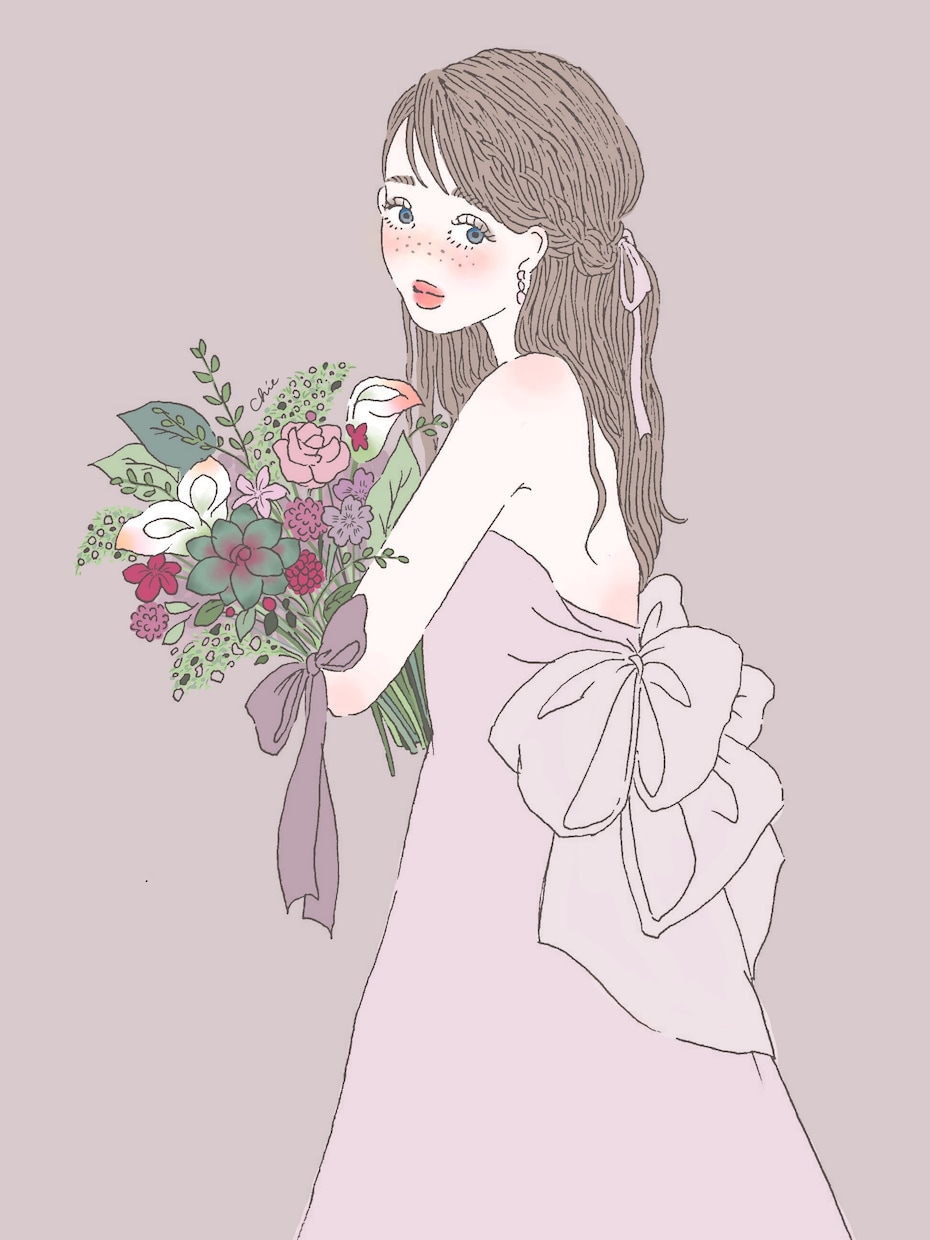 商用利用可！可愛くてお洒落な女の子絵を描きます ポストカード、Tシャツデザインにも！今だけアイコン作成無料！ イメージ5