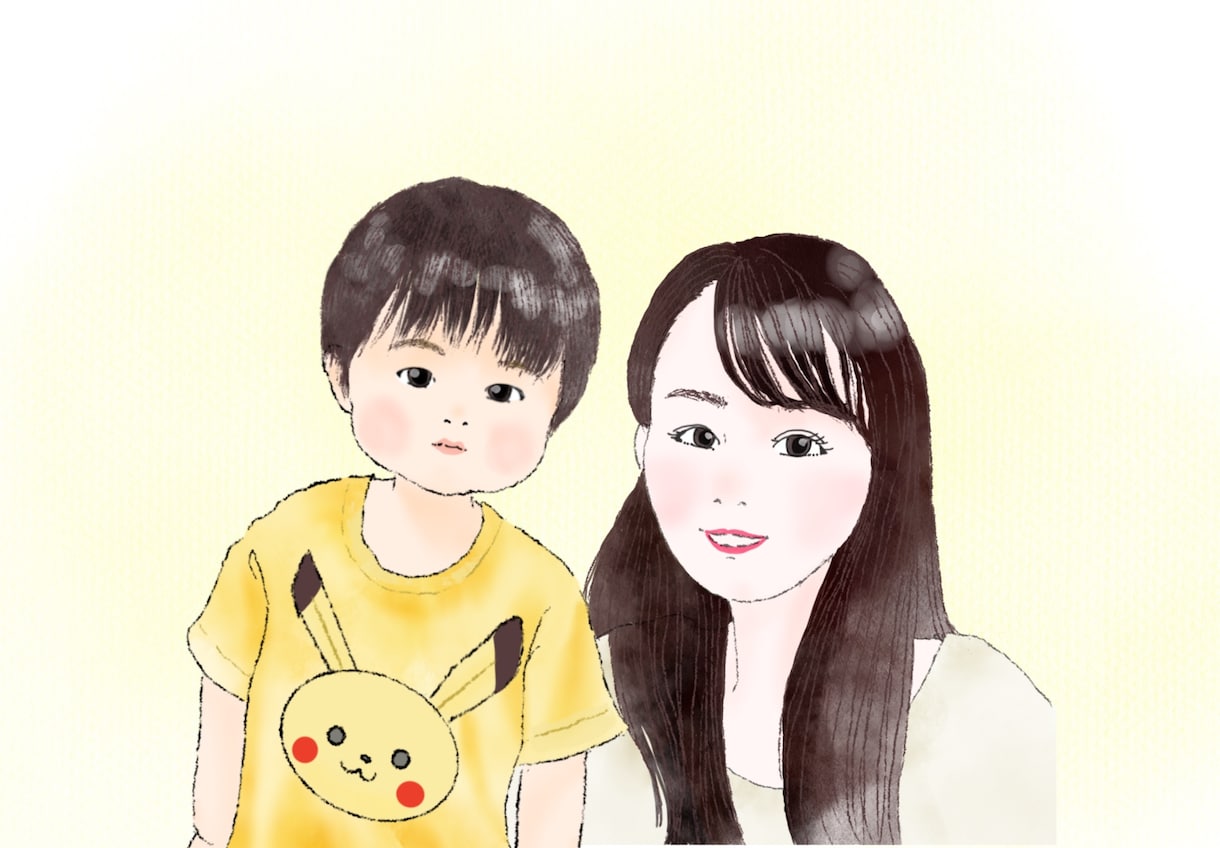 どこか懐かしい絵本風の似顔絵を描きます 見ると優しい気持ちになるような描写。プレゼントにもぴったり！ イメージ4
