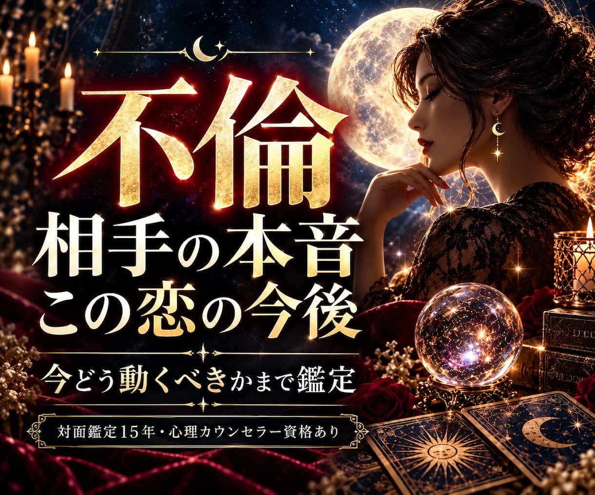不倫相手の本音と今どう動くかを読みます 相手の本音・今後の流れ・今すべきことまで読みます イメージ1