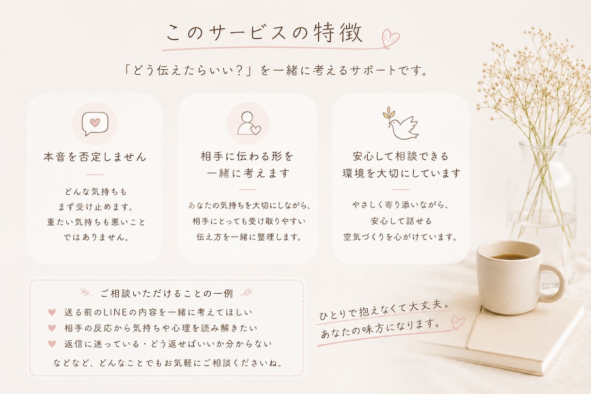 初めての方　重く見えないLINE添削します そのLINE、送る前に一緒に確認します イメージ3