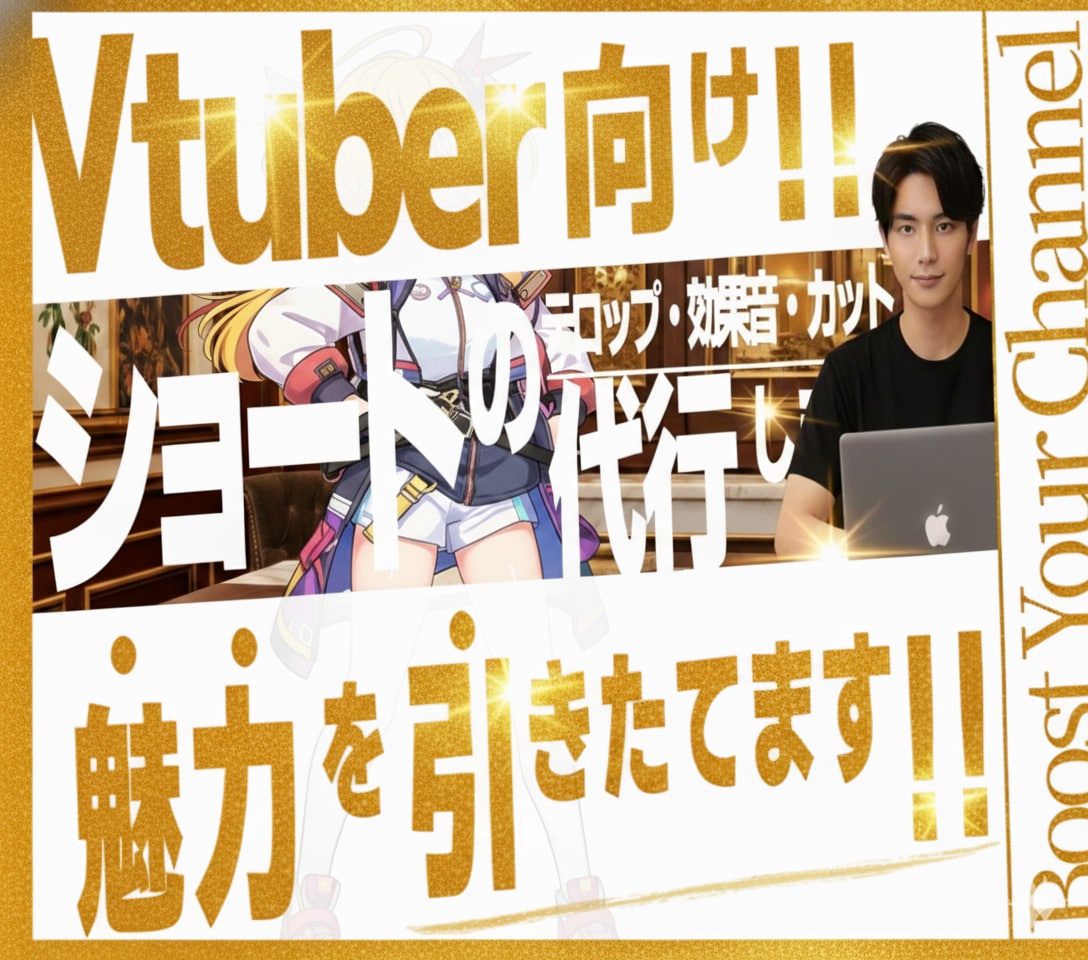 Vtuber向け!!ショート動画のテロップつけます 【1本1500円〜】拡散に必須のショート、是非協力します♪ イメージ1