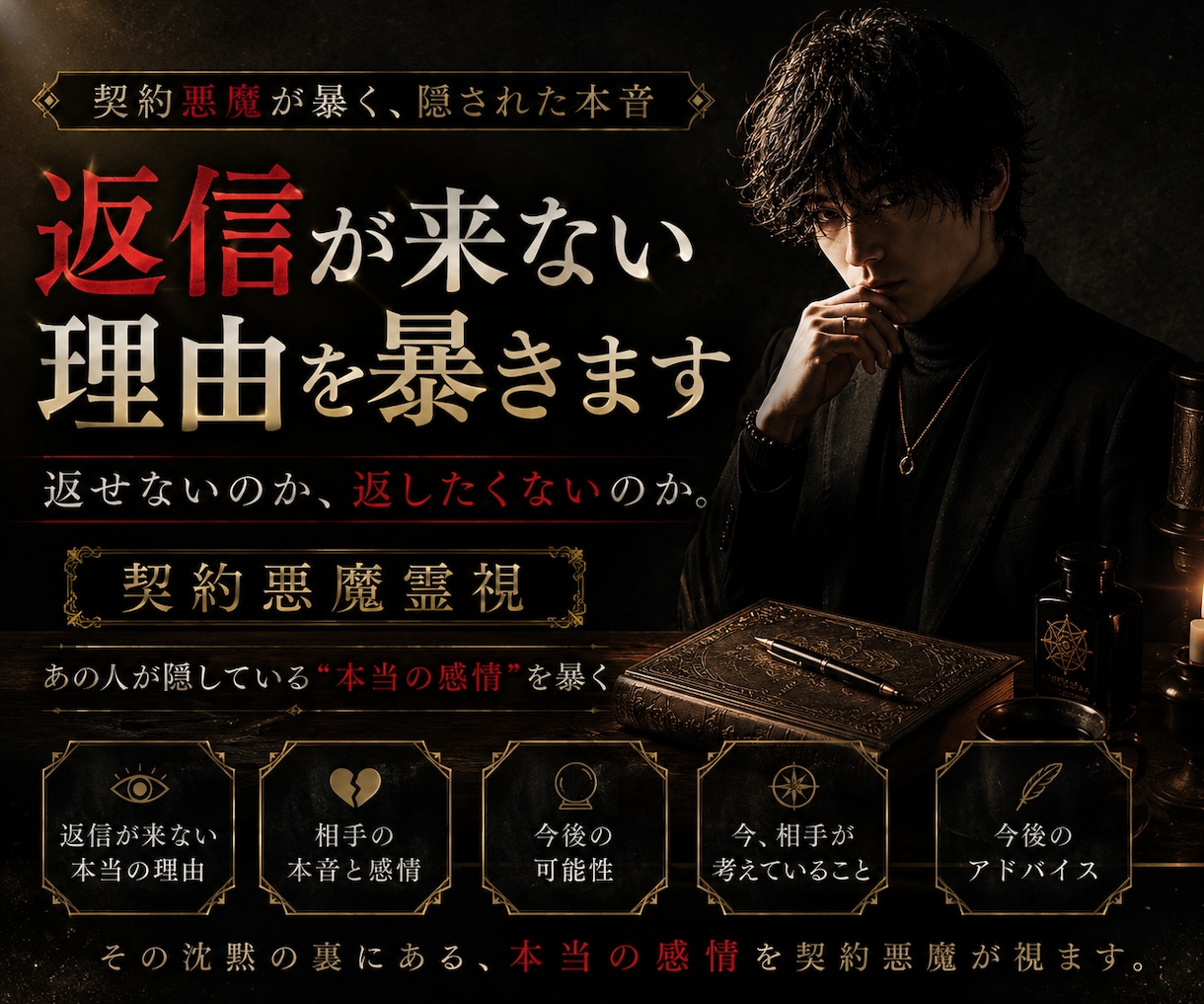 既読無視、未読無視の真の理由を契約悪魔が霊視します 返せないのか、返したくないのか。その本音を暴きます。 イメージ1