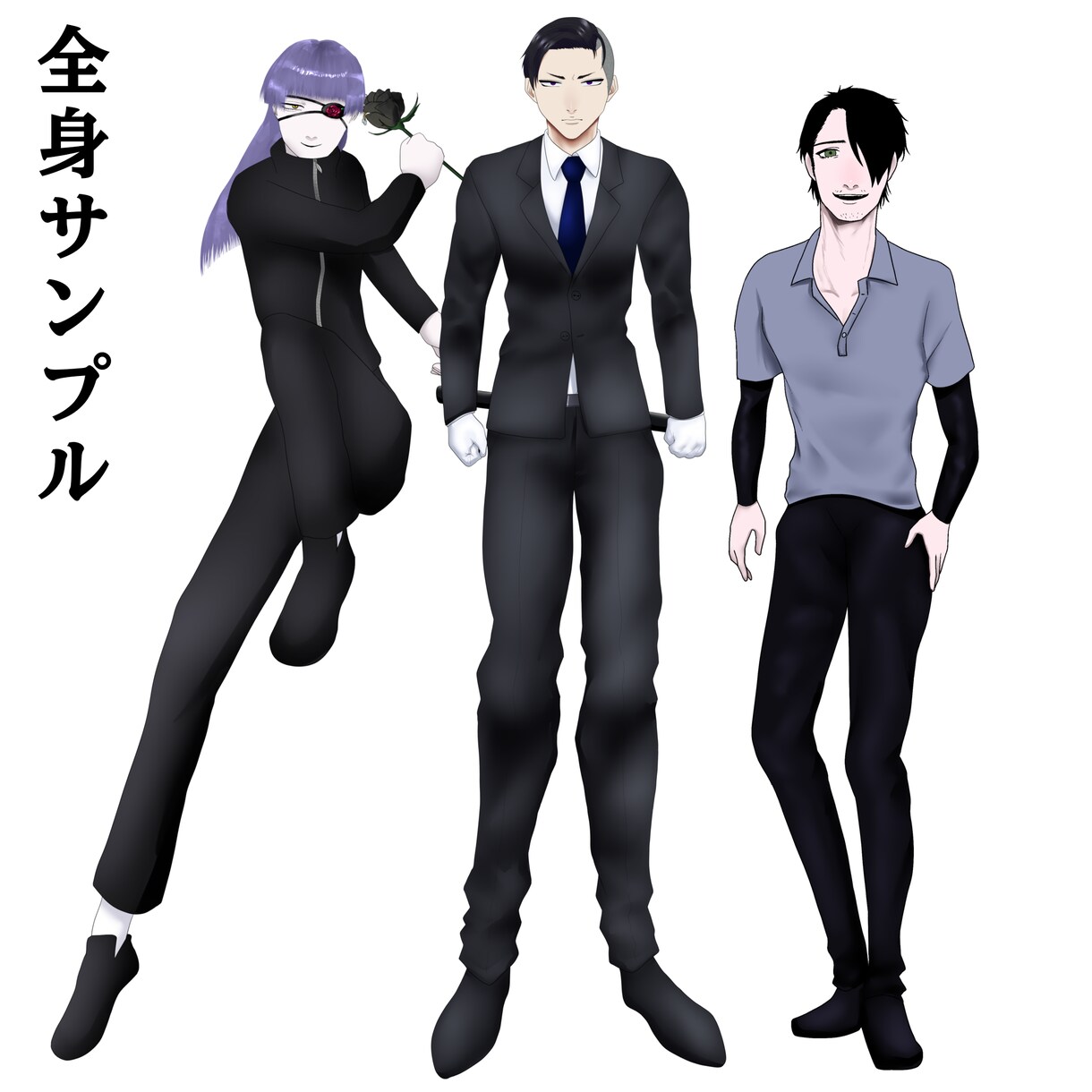 TRPG向け｜雰囲気のある男性立ち絵制作します 短納期プラン！細目・おじさん・中性的キャラ歓迎！ イメージ2