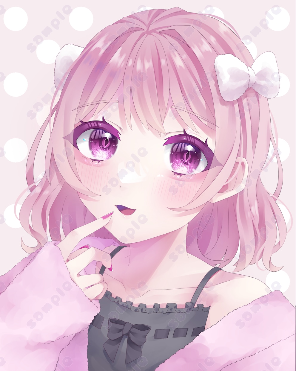 透明感のあるイラスト描きます キラキラ瞳に透明感のあるイラストでアイコンを華やかに！ イメージ1