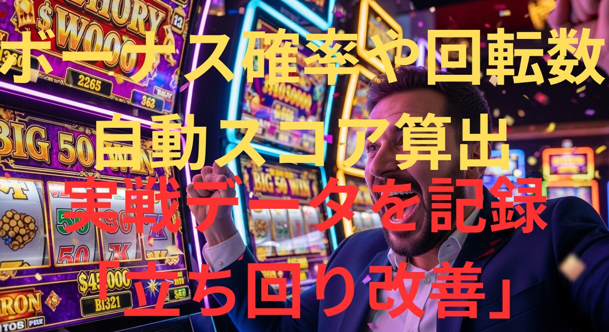 スロット実戦記録＆勝率スコア評価ツール 作成します 最新AIが【スマホ対応／CSV出力可】 イメージ1