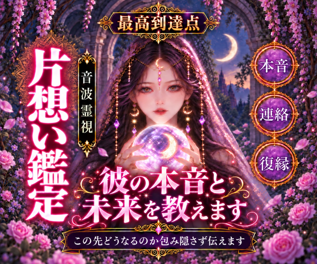 即日・【相手の本音】とその先の未来を音で聴きます まだ言葉になっていない本音を音波霊視で鑑定【特典付き】 イメージ1