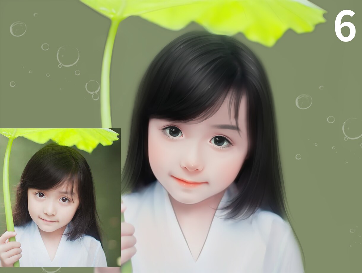 似顔絵，アニメへの実写写真描けます 自撮り写真参考にして創るものです、自分だけのオリジナル イメージ6