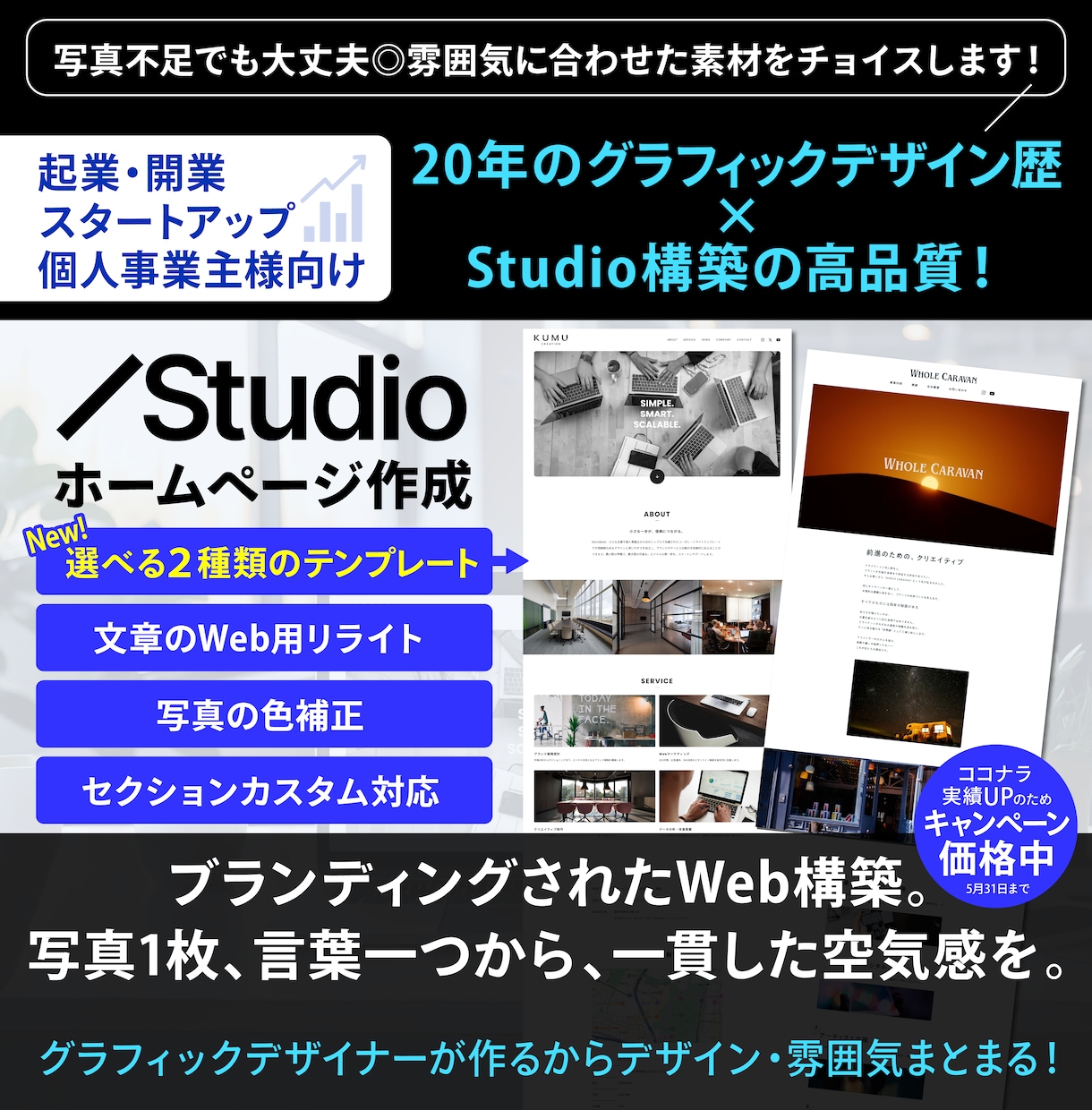 強みを可視化｜2種スタイルで小規模事業を加速します 文章リライト・写真補正・カスタム対応で事業の想いを言葉と形に イメージ1