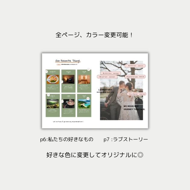 雑誌POPEYE風プロフィールブックが作れます 【Canva対応】結婚式プロフィールブック雑誌風テンプレート イメージ8