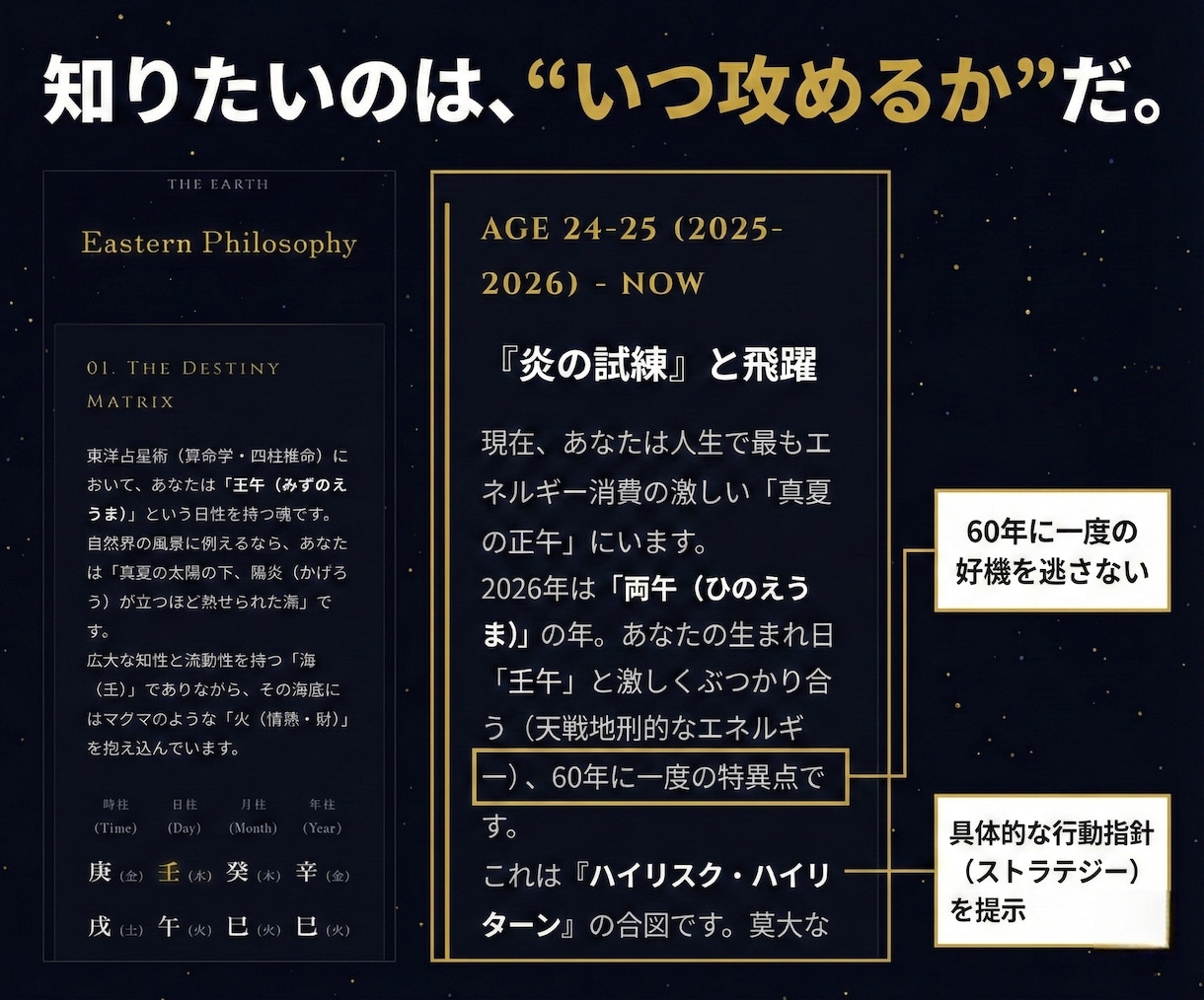 オールインワン占い│西洋×東洋×数秘術で占います 3大占術で完全解析。体験型のあなただけの究極の占いサイト作成 イメージ4