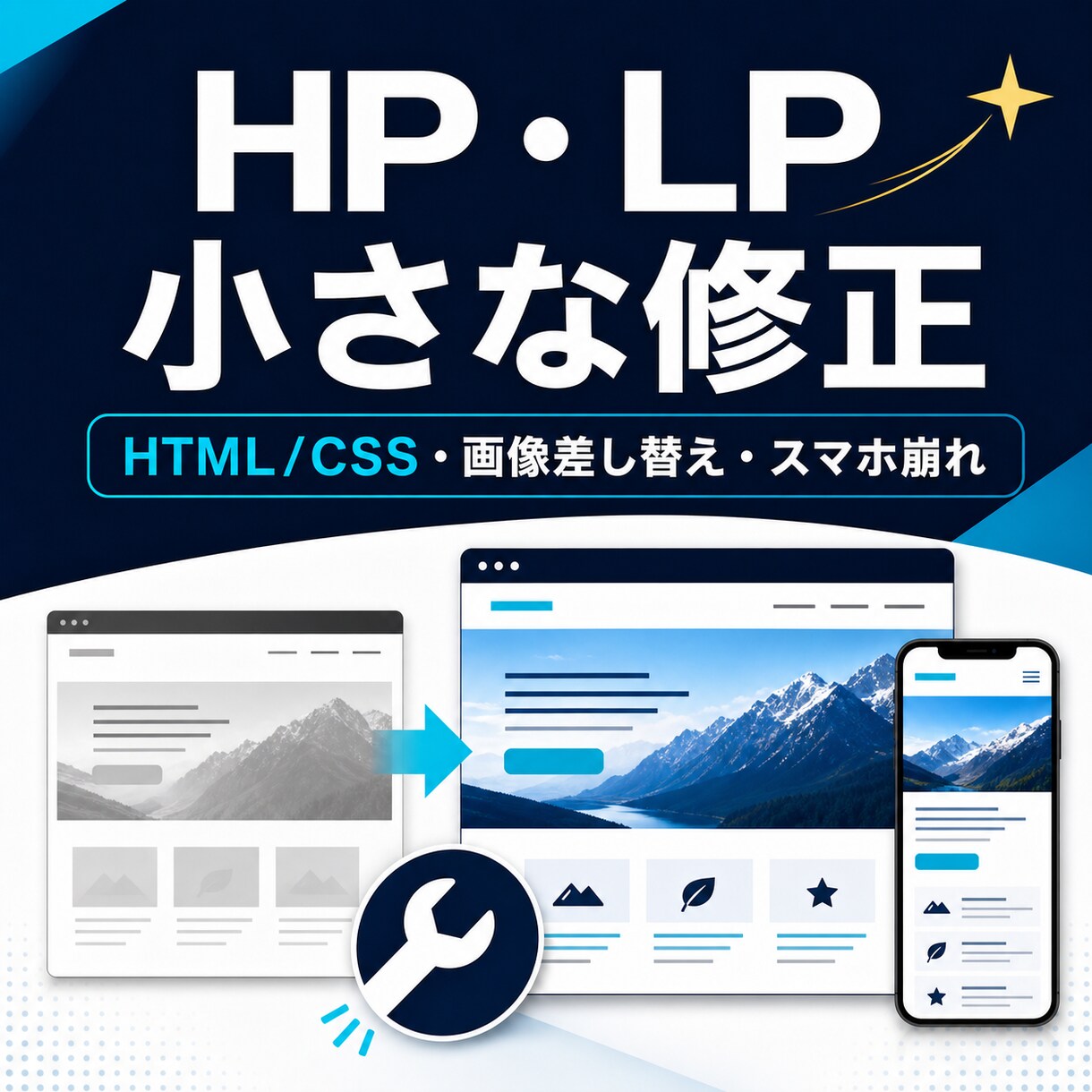 ホームページ・LPの小さな修正をします 文章変更・画像差し替えに対応します イメージ1