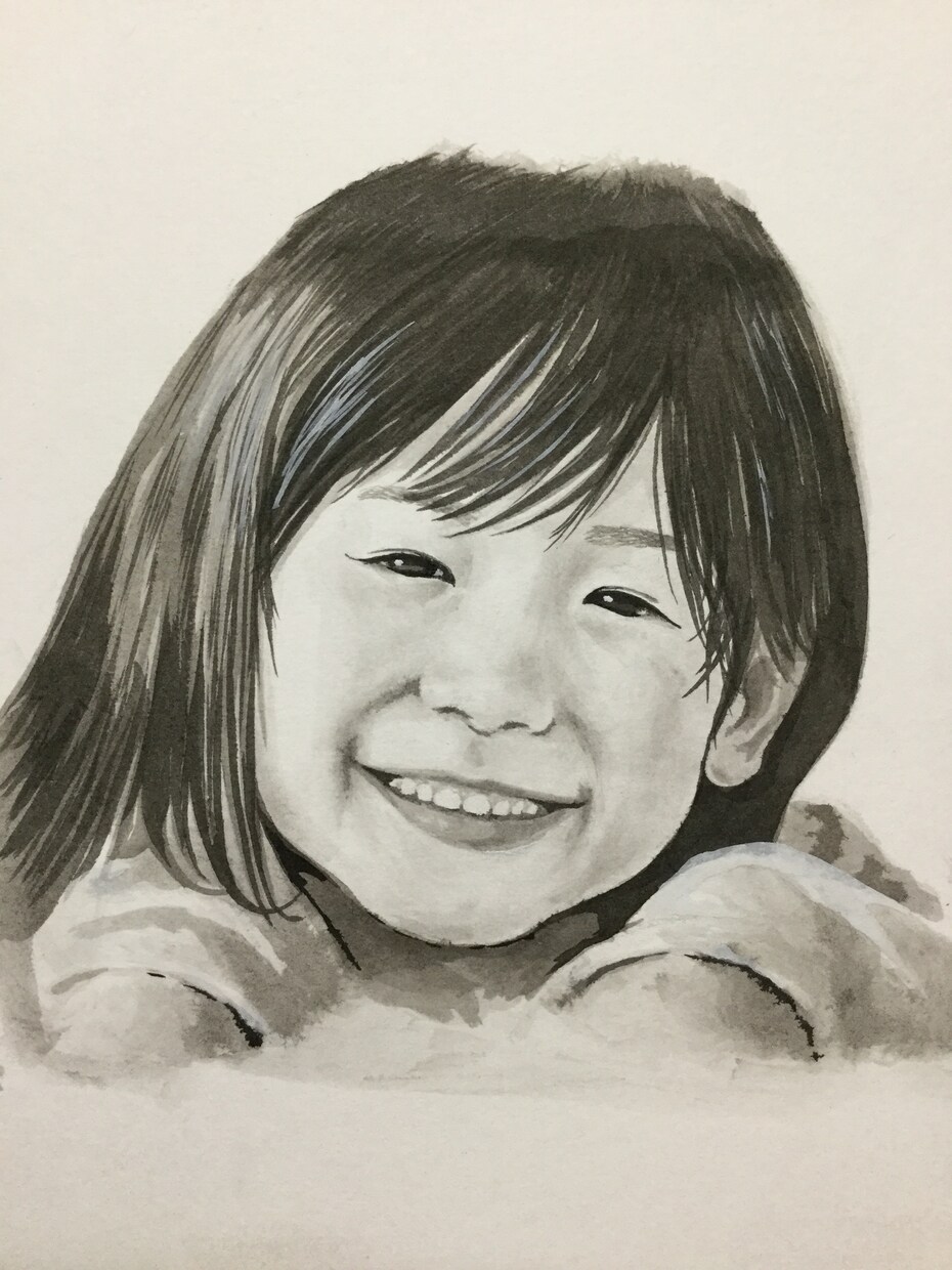 写真から墨で優しい似顔絵を描きます 今時アナログですが、手描きで唯一の似顔絵を描きます。 イメージ5