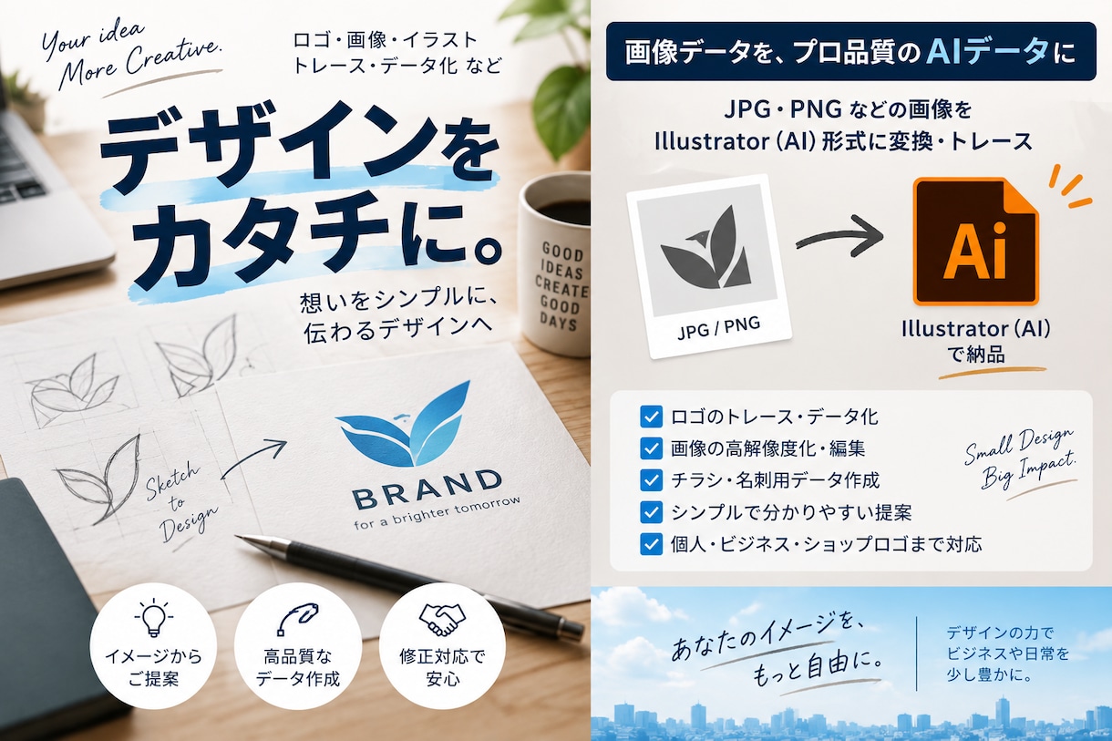 ロゴ作成・画像をAIデータに変換します ロゴ作成・画像をAIデータに変換します イメージ2