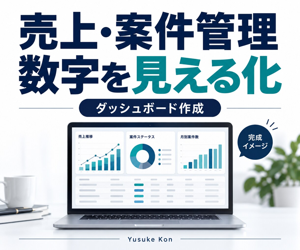 売上・案件のダッシュボードを作成します 大切な数字と推移をひと目で分かる画面に イメージ1