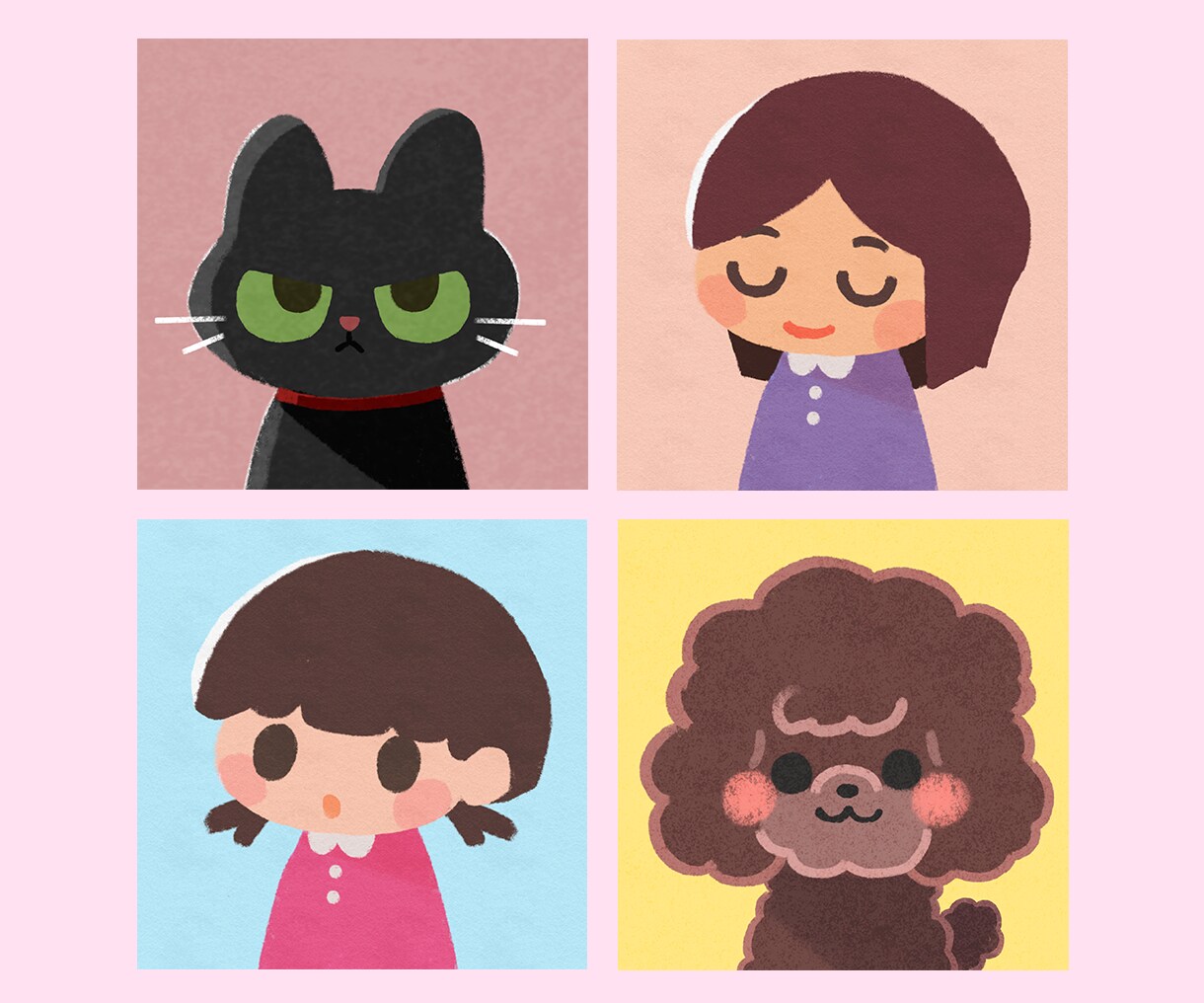 SNSで印象アップ！やさしい絵本風アイコン描きます はじめてでも安心！やさしく親しみやすいアイコン作ります！ イメージ4