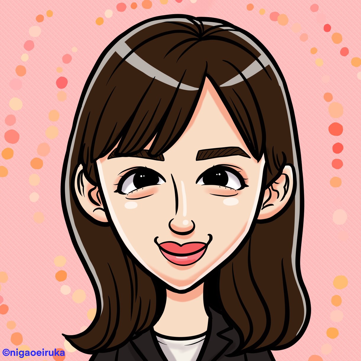 アイコン用のポップで優しい似顔絵お描きします あなただけのシンプルなバストアップの似顔絵をお描き致します イメージ3
