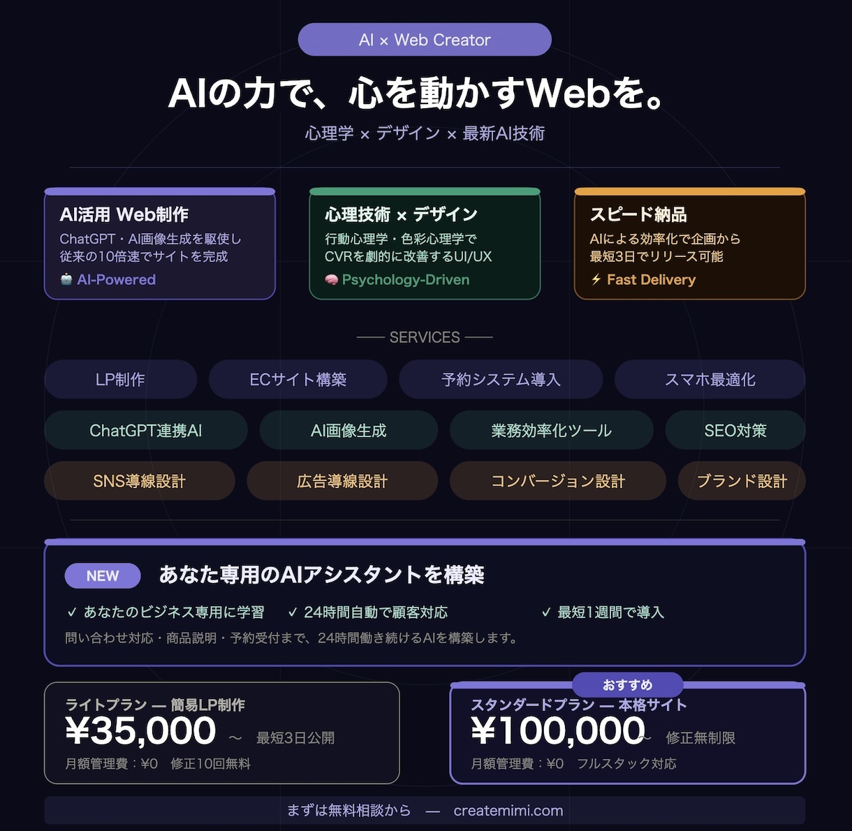 マッチングも、予約も、決済も。ゼロから設計します 複数機能を一括対応できるスキルの訴求に イメージ1