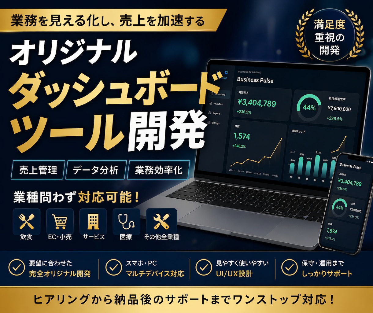 売上を見える化するツール作ります 完全オーダーメイドの見える化ツール イメージ1