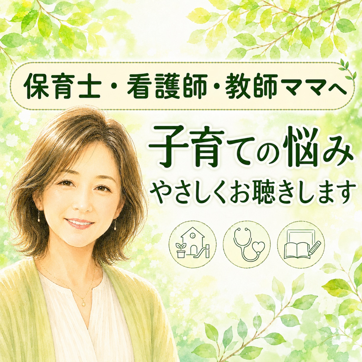 保育士・看護師・教師ママの子育て相談を伺います 専門職だからこそ他には言えない弱音も大丈夫。私も経験者です。 イメージ1
