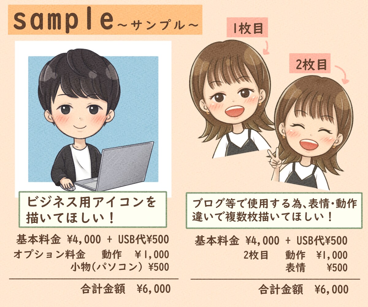 ちょっと似てる！？かわいい系アイコン描きます 好感度UP間違いなし!!かわいいデフォルメ イメージ4