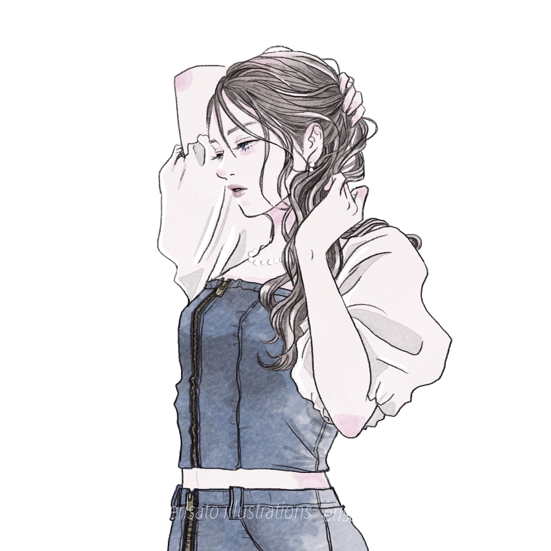水彩風イラストおしゃれなSNSアイコンお描きします SNSアイコンにもオススメ！繊細なタッチで描く女性イラスト イメージ2