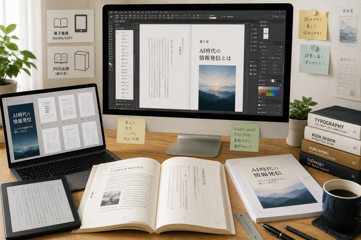 AI原稿の書籍組版（電子書籍・POD出版）します AI執筆原稿をKindle出版・製本印刷できる形に組版します イメージ1