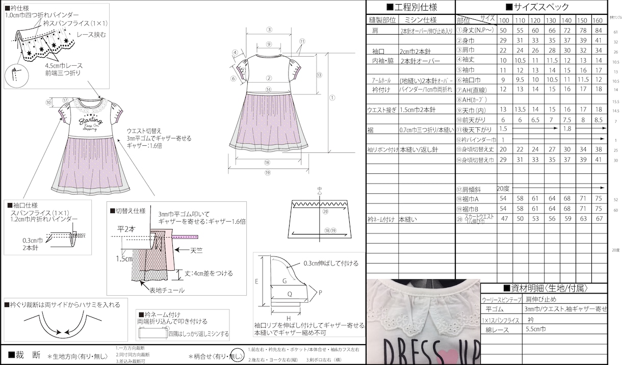 アパレル縫製仕様書作成します 丁寧な図解説明で海外工場にもわかりやすい仕様書 イメージ9