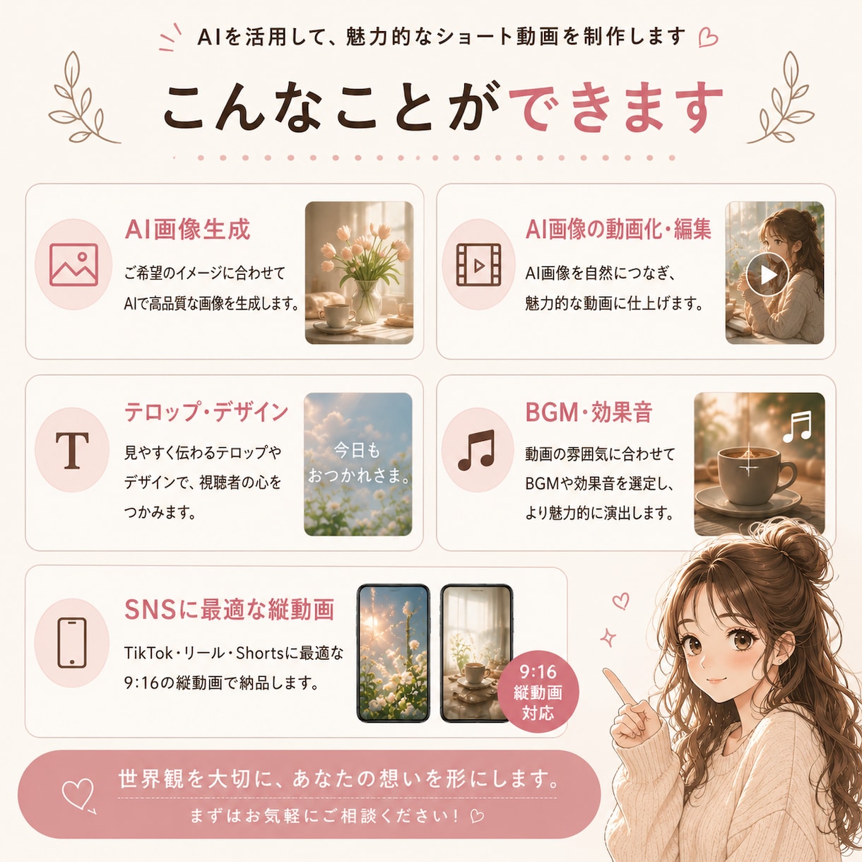 AI動画、ショート動画作ります AI画像×動画で心に残る作品を制作します イメージ2