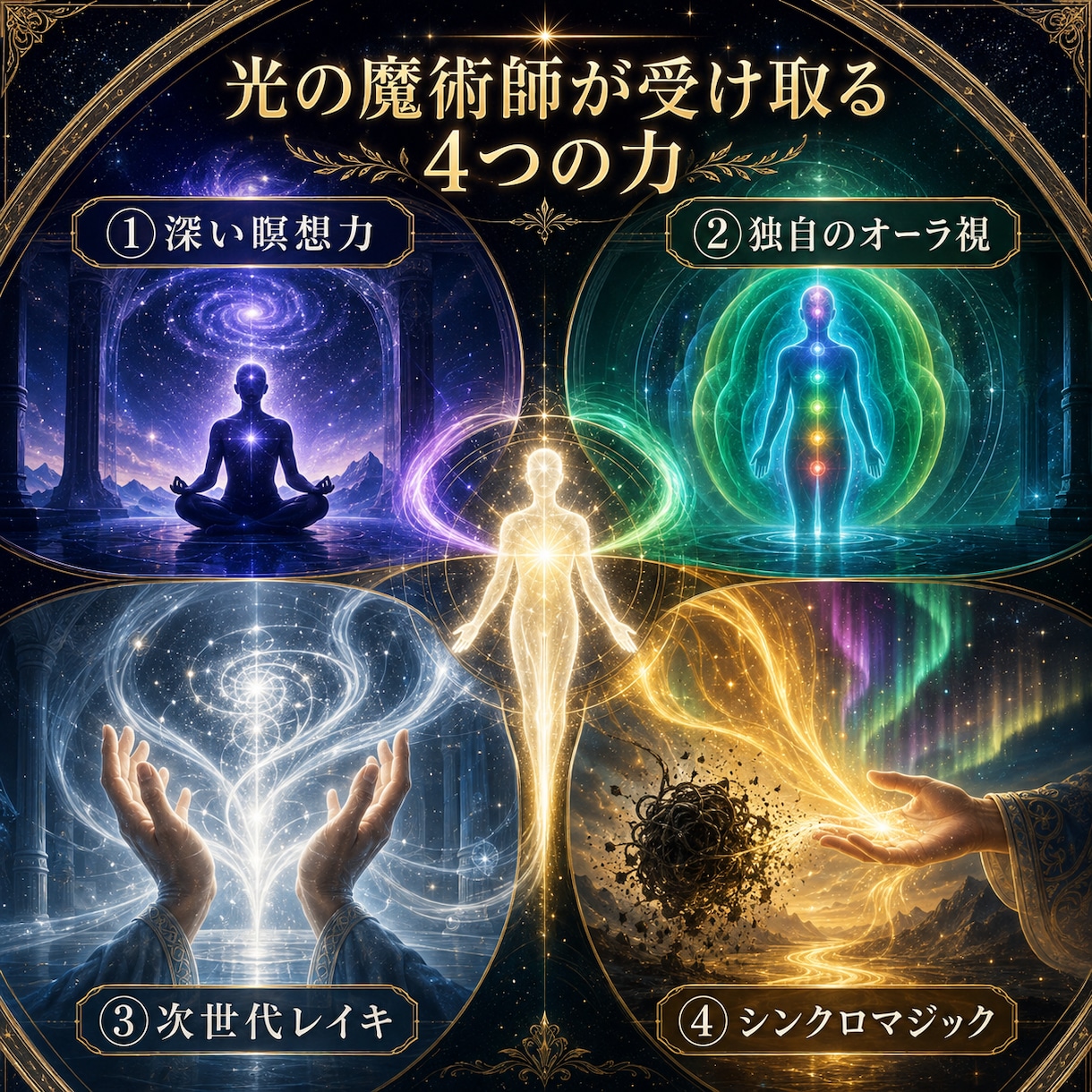 霊能力を統合し光の魔術師へ覚醒させます 瞑想・オーラ視・次世代レイキ・シンクロマジックを伝授 イメージ3