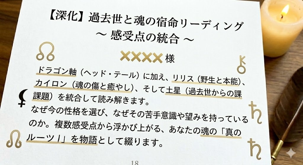 約1万文字の鑑定書・過去生から今後の運勢を綴ります 全天体とアスペクトを網羅・魂のルーツを解き明かす物語 イメージ3