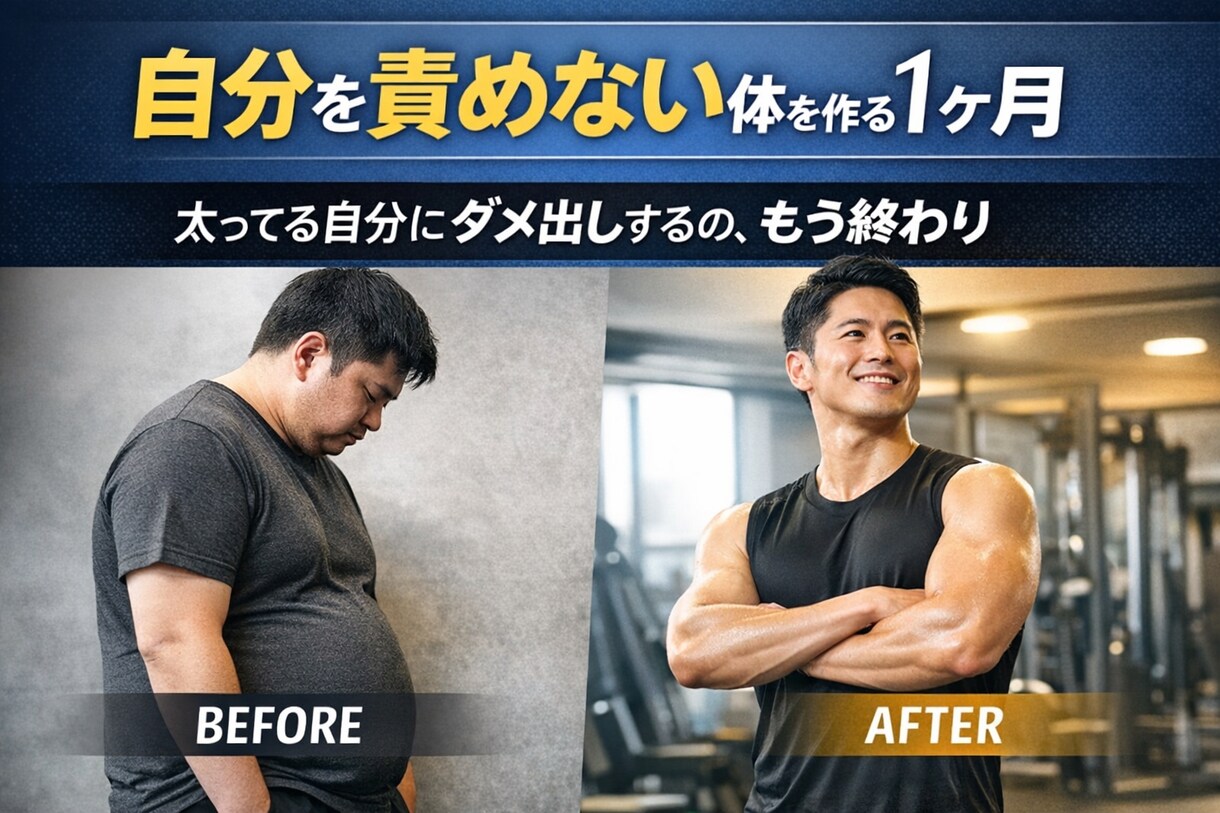 ぽっちゃり男性の1ヶ月減量お手伝いします 痩せ方が分からず続かなかった男性へ イメージ1