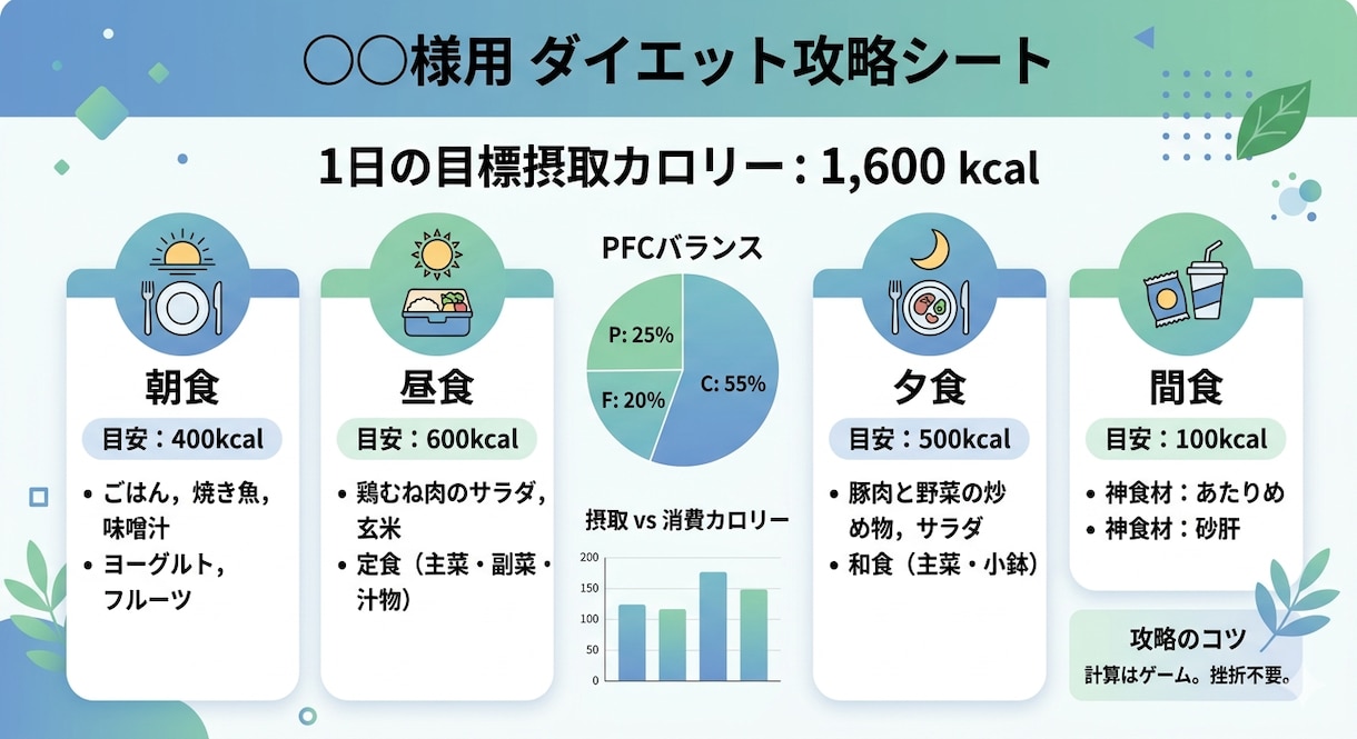 先着5名/-27kg痩せた魔法の計算シート作ります −27kg達成者が作る！あなた専用「ダイエット攻略シート」 イメージ2