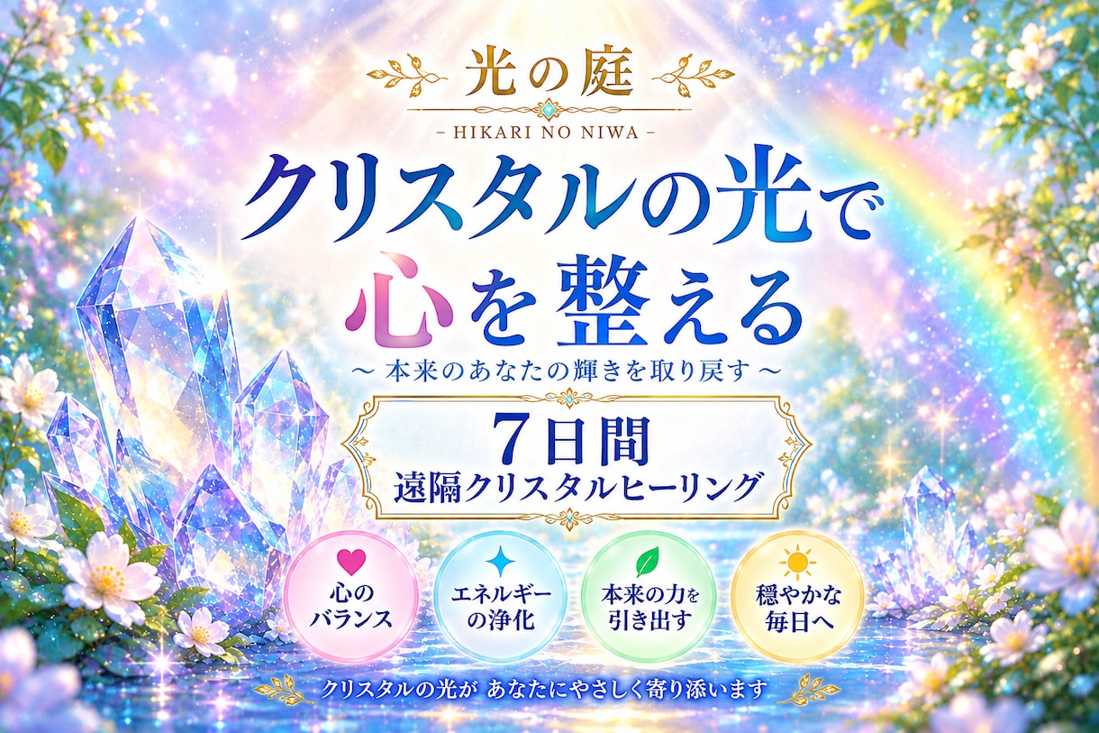 クリスタルの光で心と体を整えます 7日間、クリスタルの光に包まれて本来のあなたへ還るひとときを イメージ1