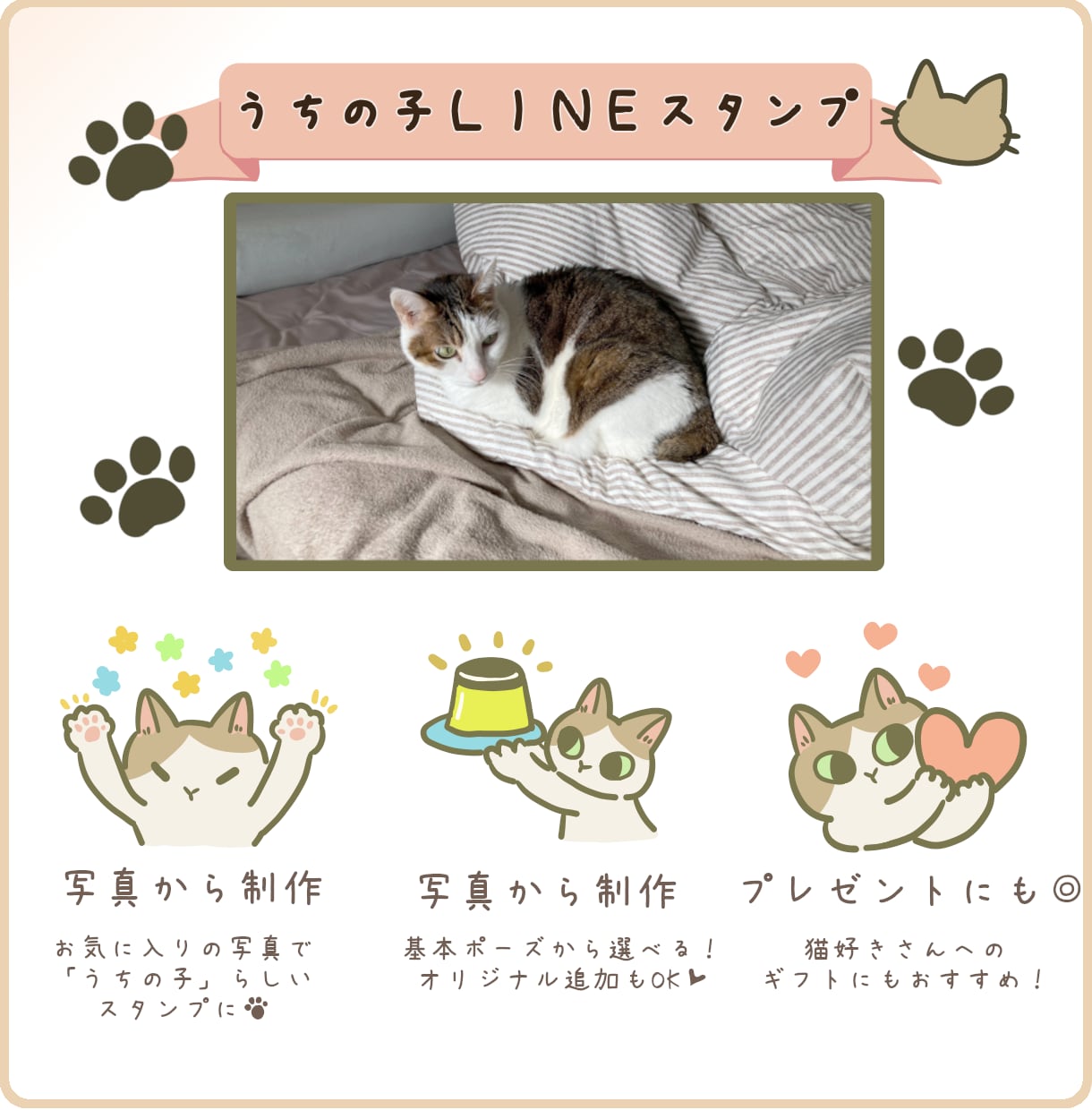 シンプルかわいい猫のLINEスタンプ作成します 愛猫の個性を大切に、毎日使いたくなるオリジナルスタンプ イメージ1