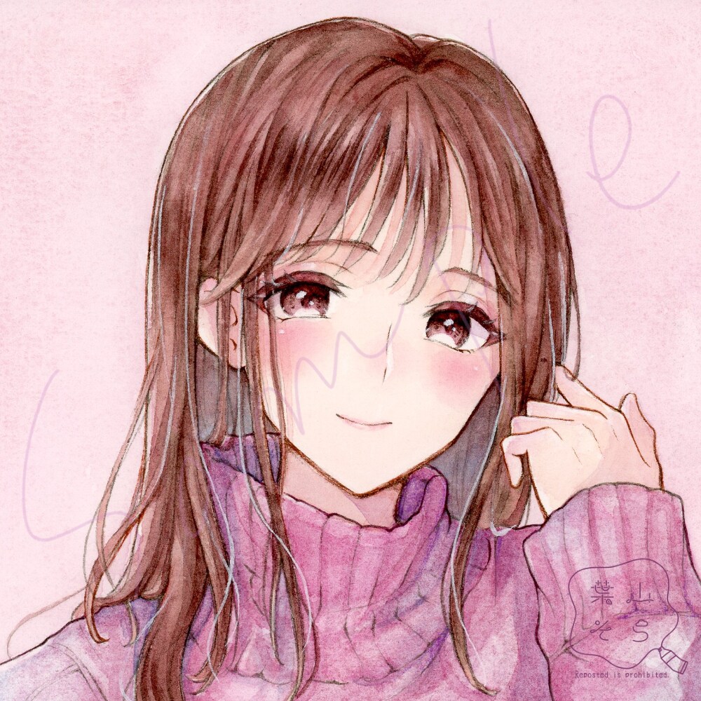 透明水彩で優しい雰囲気のSNSアイコンを作成します 原画納品も可！プレゼントにも！ イメージ2