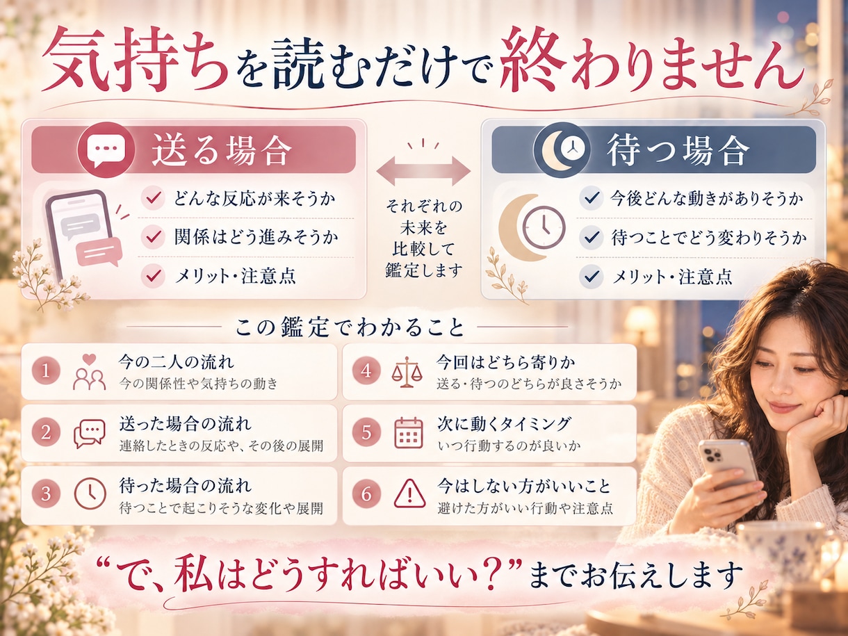 既読のまま…送る？待つ？占います 今夜どうする？次の一手を整理します イメージ3