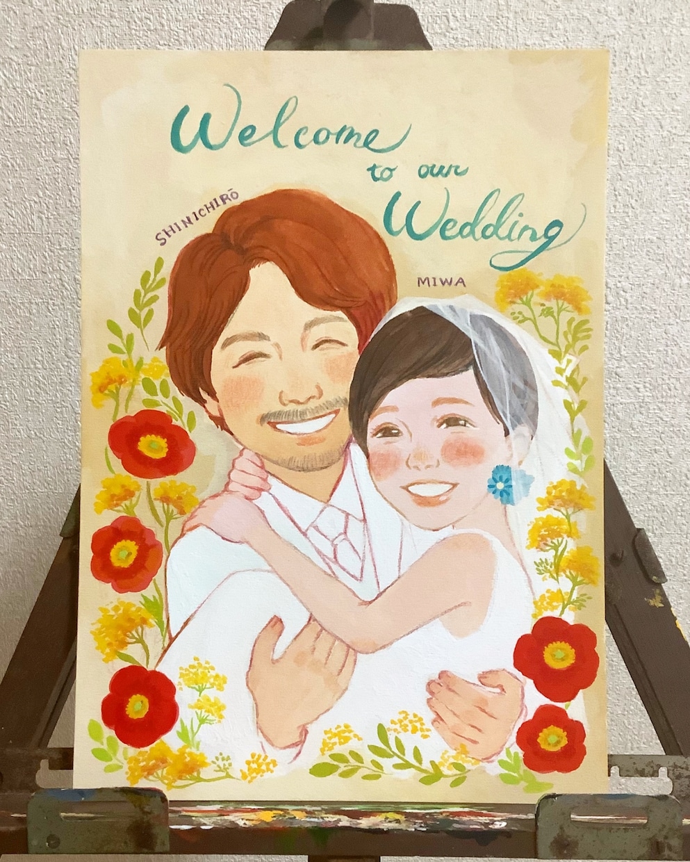 手描きのウェルカムボードを制作します 似顔絵制作歴6年！ウェルカムボードをお描きします。 イメージ2